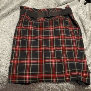 Vintage Torrid 16 plaid pencil skirt with belt